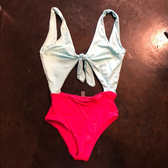 Color Block One Piece - Picture 1 of 4